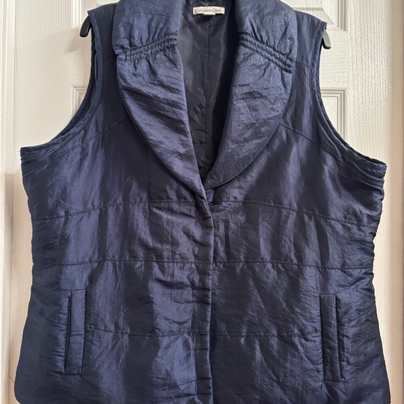1X Coldwater Creek Midnight Blue Quilted Vest - Picture 6 of 7